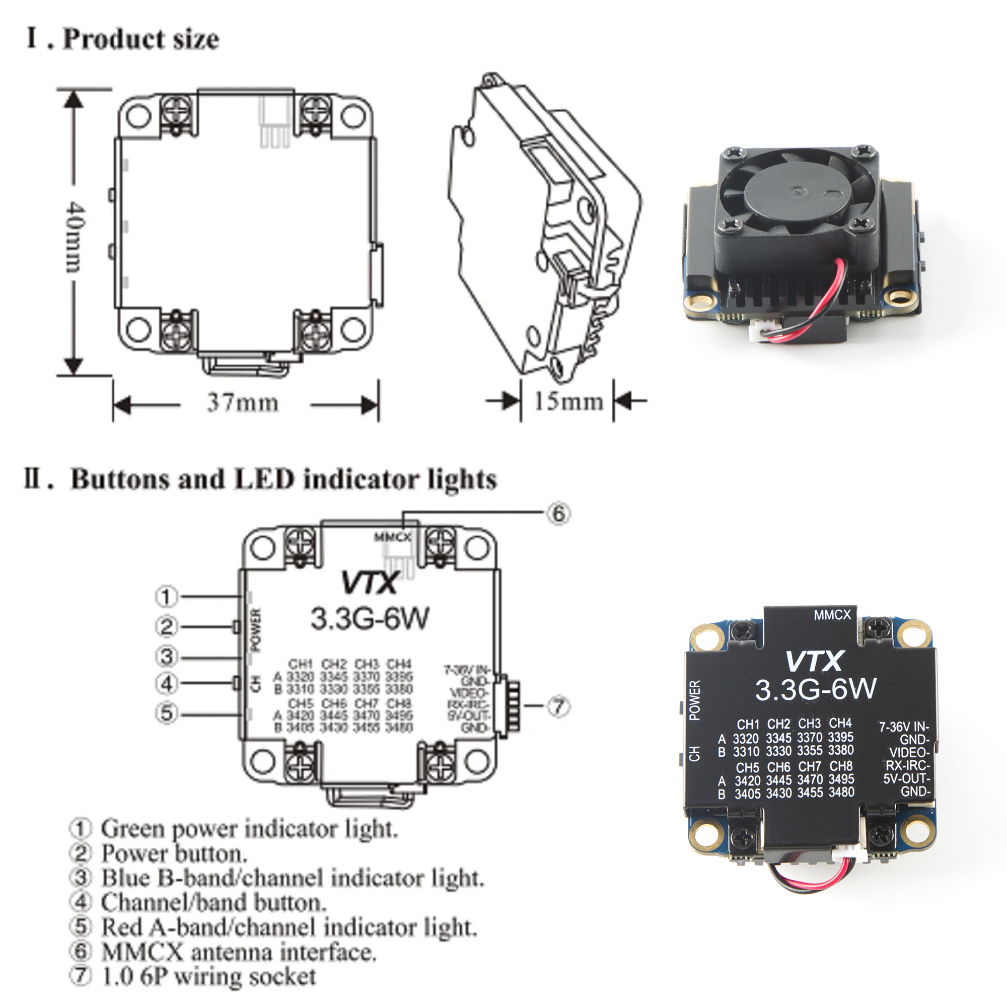 FPV Video Transmitter 3.3G 6W  - Drone Rc Toy review and price